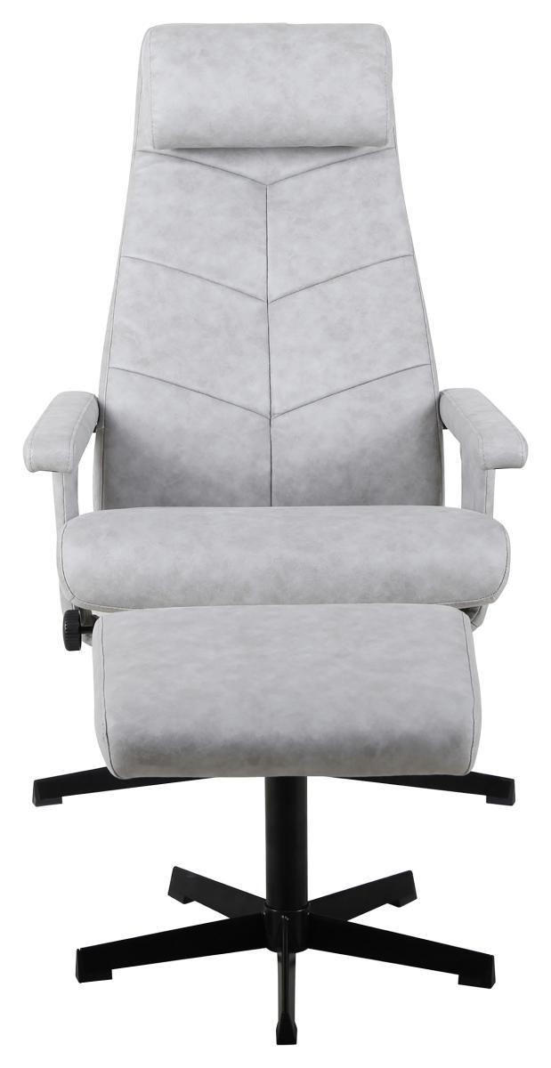 POČIVALNIK S PODNOŽNIKOM, črna, svetlo siva kovina, tekstil - črna/svetlo siva, Design, kovina/tekstil (67/102-113/80-112cm) - Carryhome