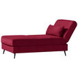 SCHLAFSOFA in Flachgewebe Rot  - Rot/Schwarz, MODERN, Textil/Metall (205/90/92cm) - Novel