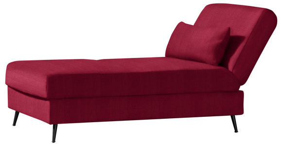 SCHLAFSOFA in Flachgewebe Rot  - Rot/Schwarz, MODERN, Textil/Metall (205/90/92cm) - Novel