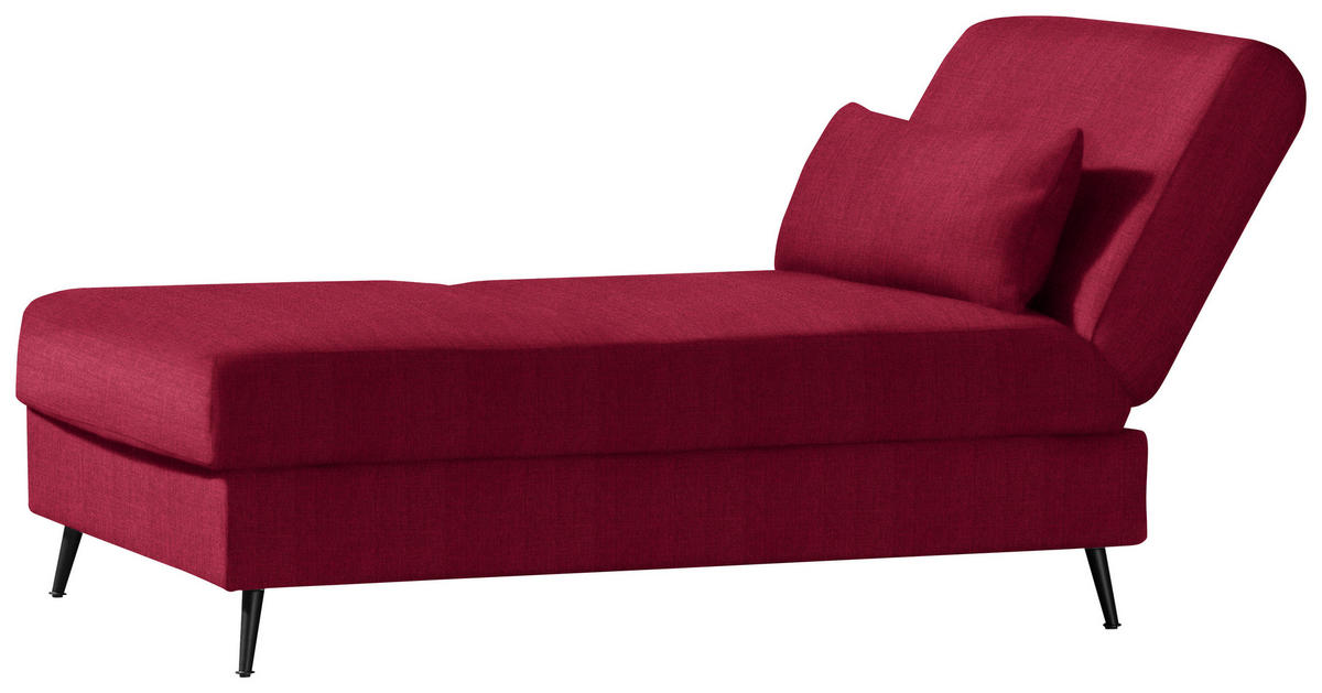 SCHLAFSOFA in Flachgewebe Rot  - Rot/Schwarz, MODERN, Textil/Metall (205/90/92cm) - Novel
