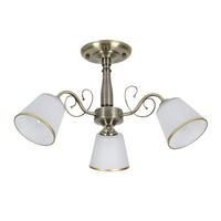 DECKENLEUCHTE Losanna 54/54/30 cm   - Weiß/Bronzefarben, KONVENTIONELL, Metall (54/54/30cm)