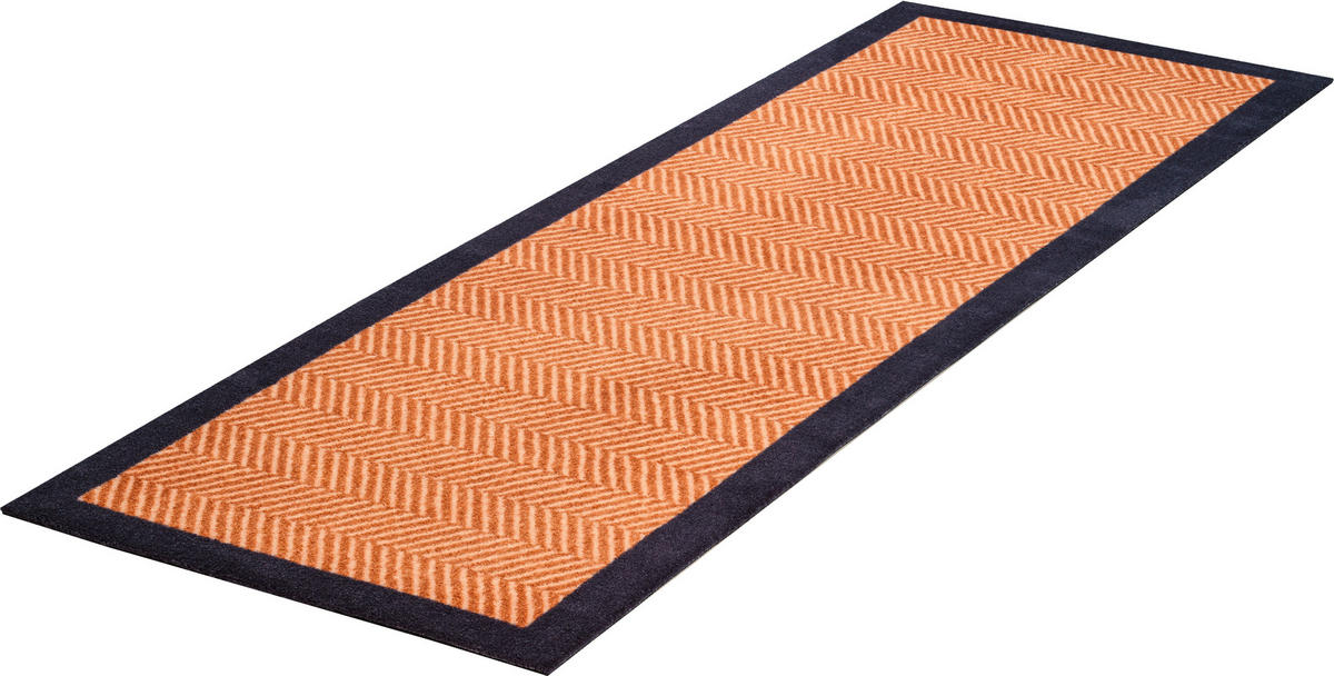 LÄUFER 60/180 cm Herringbone Schwarz, Beige  - Beige/Schwarz, Design, Kunststoff/Textil (60/180cm) - Grund
