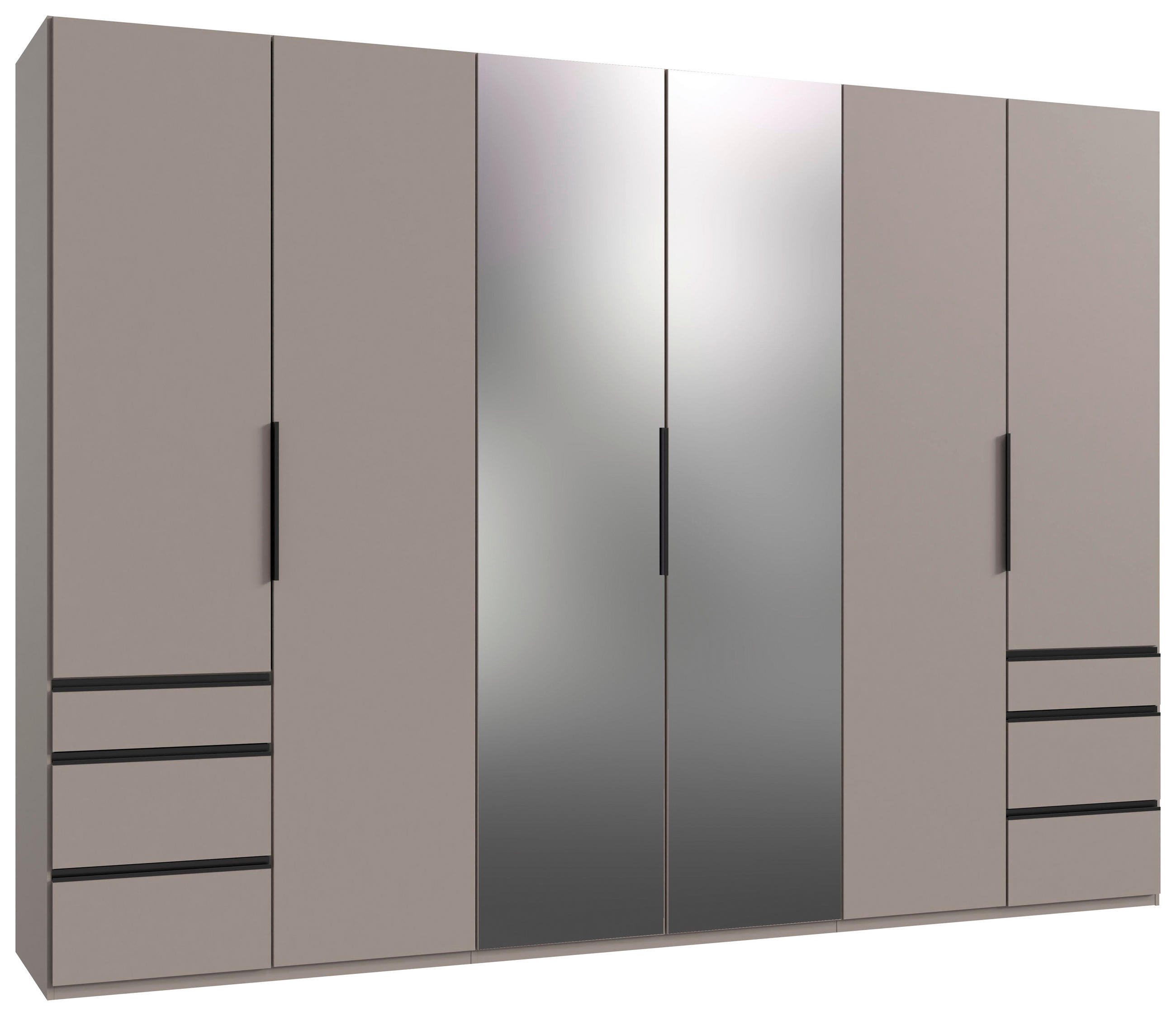 DREHTÜRENSCHRANK  in Sahara  - Schwarz/Sahara, MODERN, Glas/Holzwerkstoff (300/216/58cm) - MID.YOU