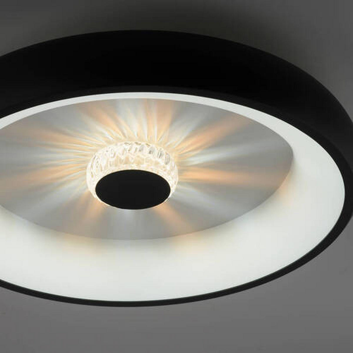 STROPNÉ LED SVIETIDLO, 46,5/9,5 cm  - čierna, Design, kov/plast (46,5/9,5cm)