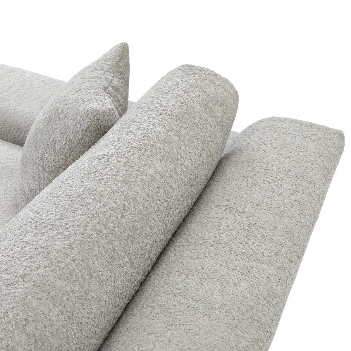 BIGSOFA Struktur, Bouclé Greige  - Greige/Schwarz, MODERN, Kunststoff/Textil (240/76/125cm) - Landscape