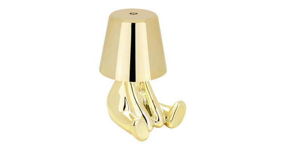 AKKU-TISCHLEUCHTE Brooklyn 9,5/11/15,5 cm - Goldfarben, Trend, Kunststoff/Metall (9,5/11/15,5cm) - Novel