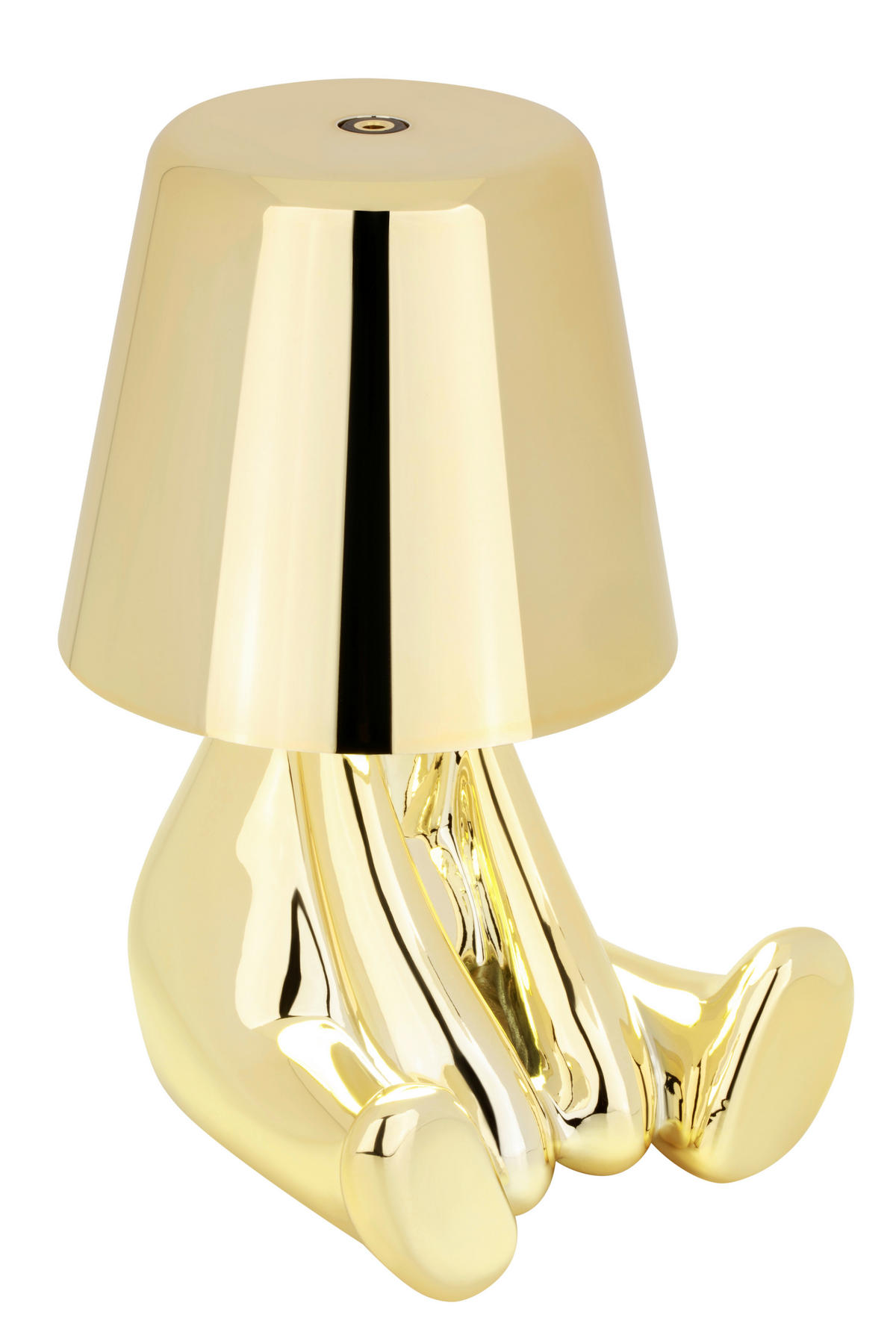 AKKU-TISCHLEUCHTE - Goldfarben, Trend, Kunststoff/Metall (9,5/11/15,5cm) - Novel