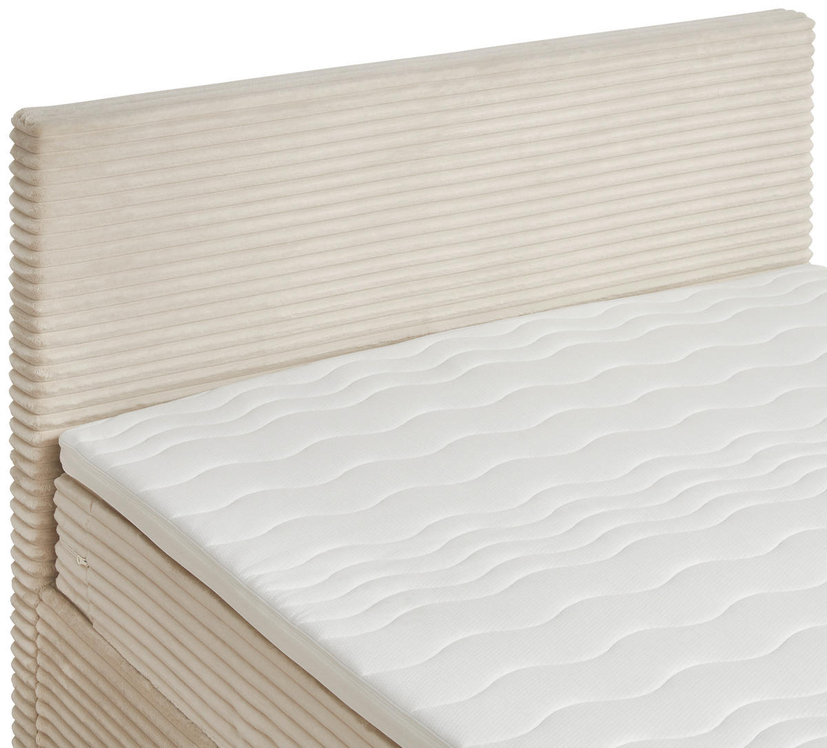 POSTELJA Z VZMETNICO 140 cm   x 200 cm  , tekstil krem barve  - črna/krem barve, Basics, umetna masa/tekstil (140/200cm) - Livetastic