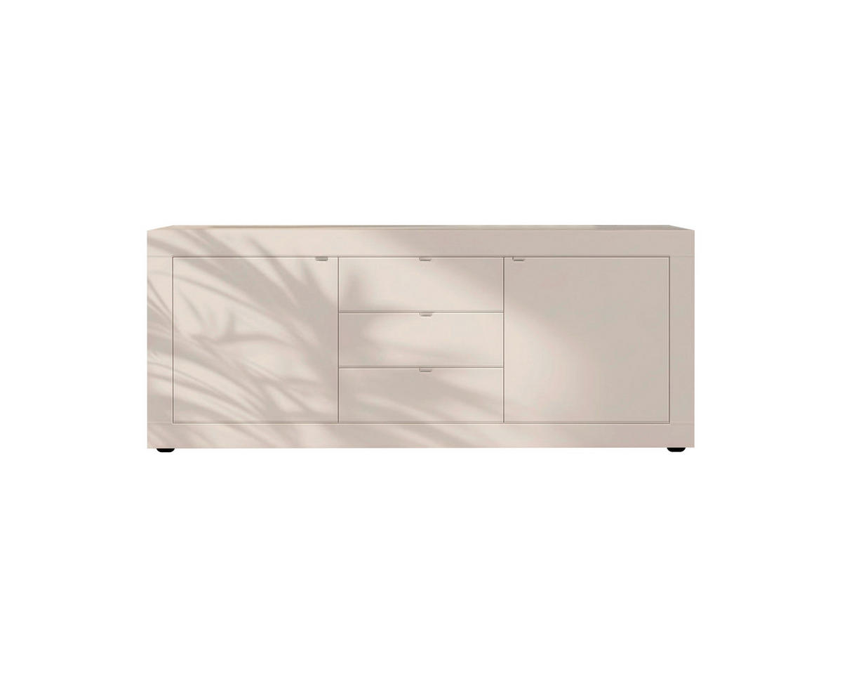 SIDEBOARD  in 210/86/43 cm  - Kaschmir/Schwarz, Design, Holzwerkstoff/Kunststoff (210/86/43cm) - MID.YOU