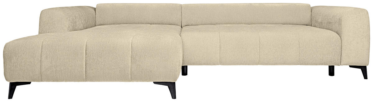 HÖRNSOFFA i chenille beige  - beige/svart, Klassisk, textil/plast (222/279cm) - MID.YOU