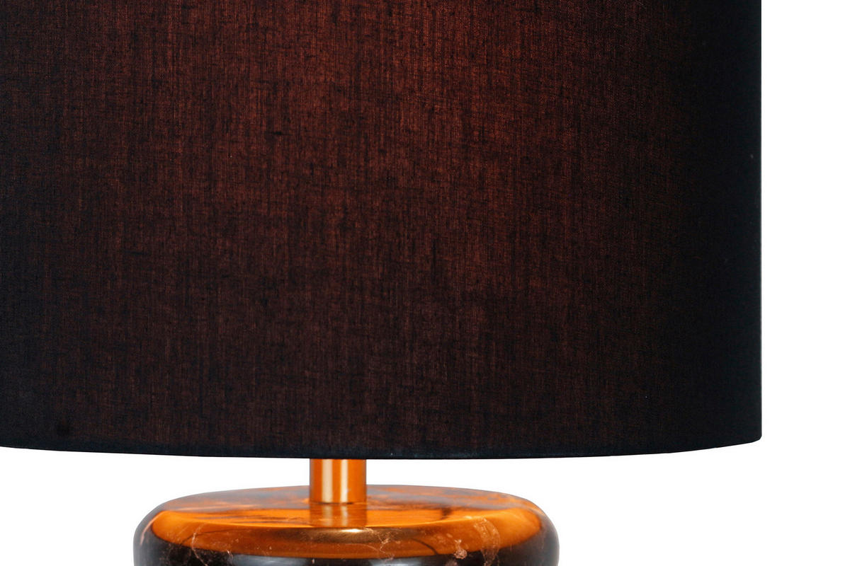 TISCHLEUCHTE 14/65/14 cm   - Schwarz, Design, Textil/Stein (14/65/14cm) - P & B