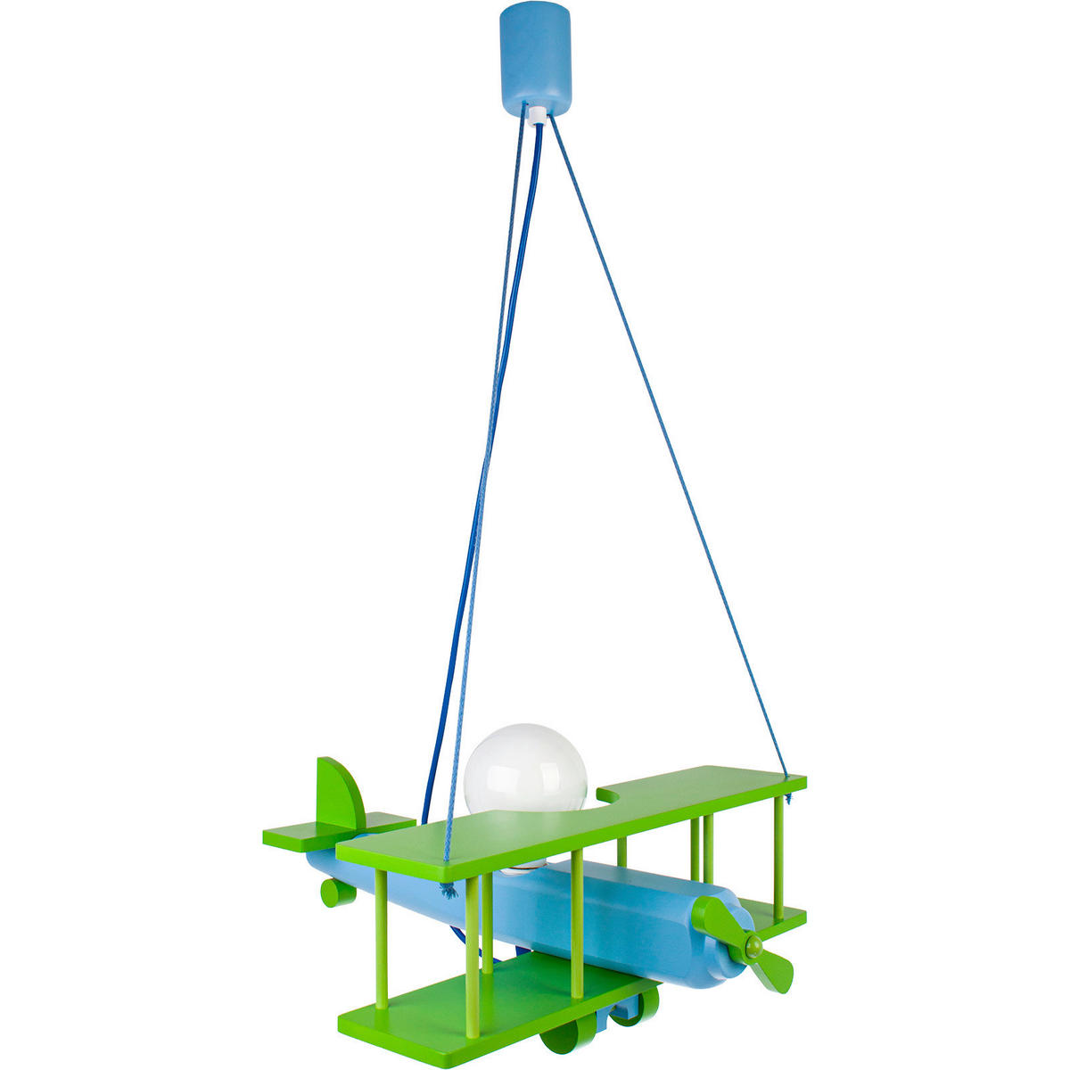 KINDERHÄNGELEUCHTE  42/45/75 cm    - Blau/Grün, KONVENTIONELL, Holz (42/45/75cm)