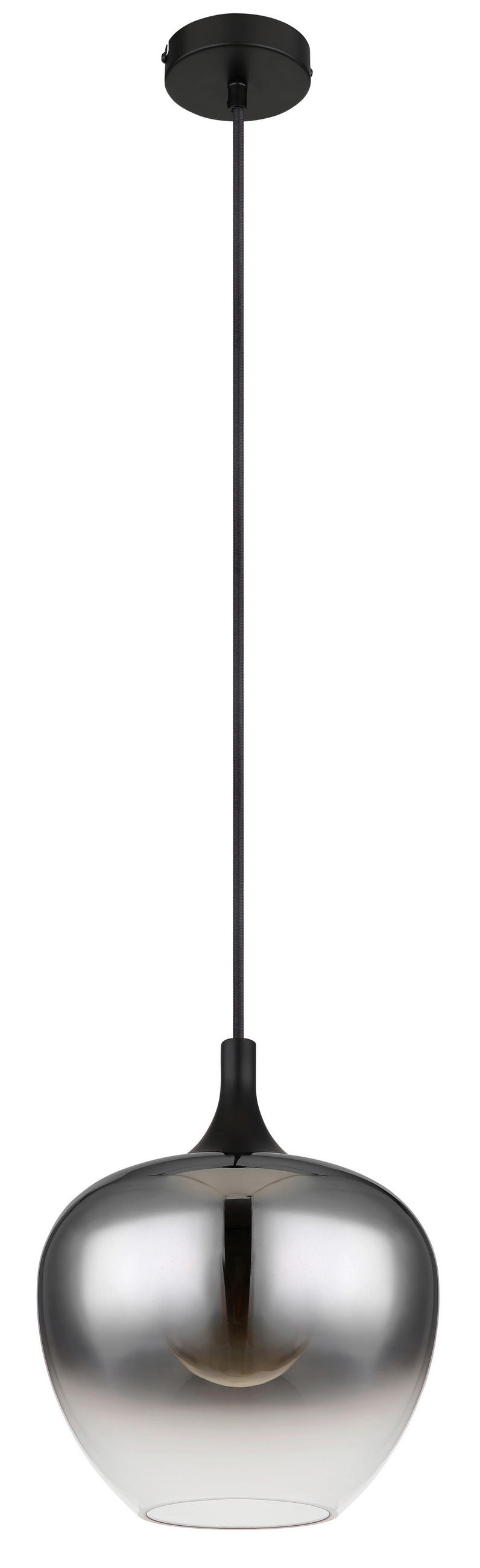 HÄNGELEUCHTE 24/120 cm    - Schwarz, Design, Glas/Metall (24/120cm) - Globo