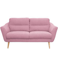 2,5-SITZER Webstoff Rosa  - Buchefarben/Rosa, Design, Holz/Textil (187/87/88cm) - Livetastic