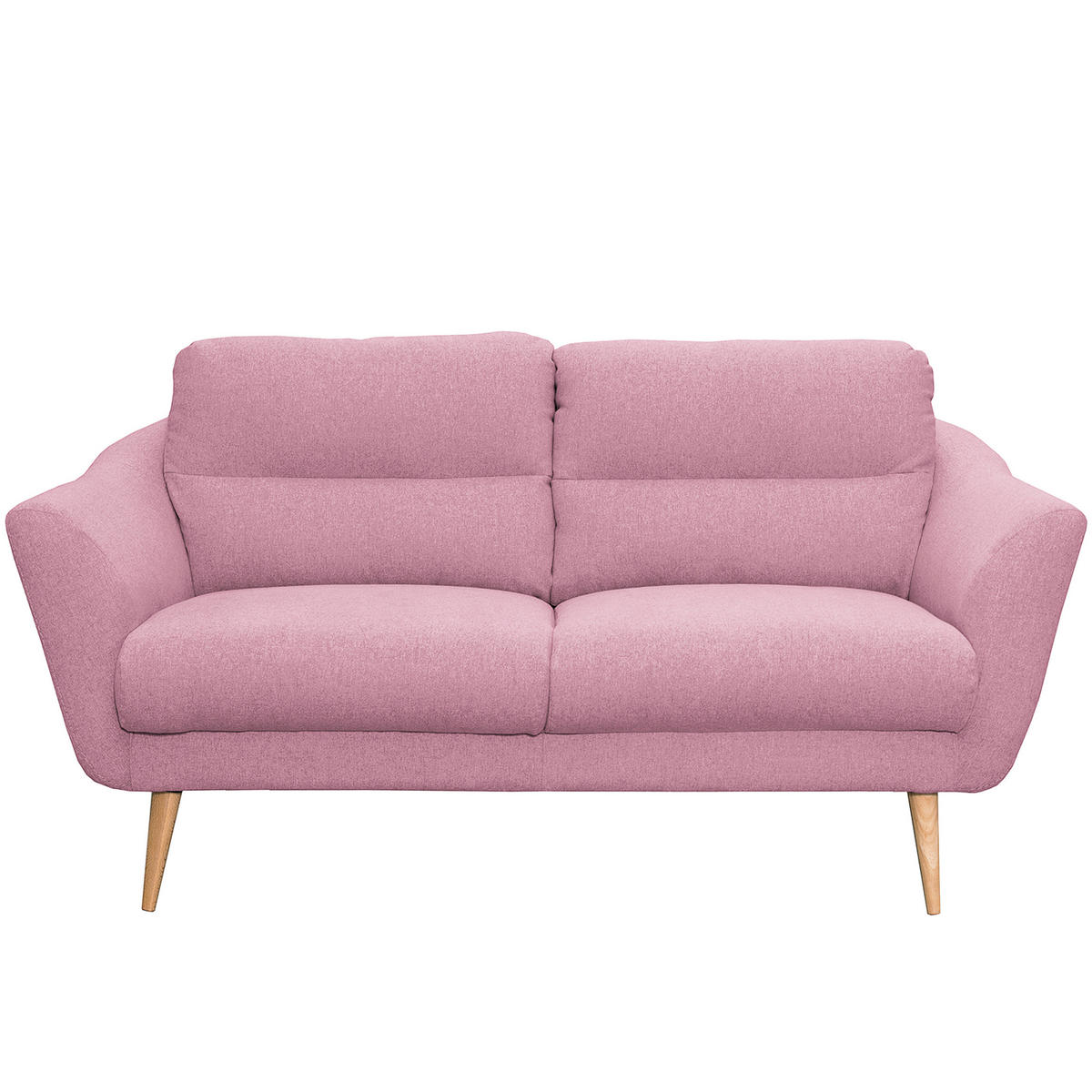 2,5-SITZER Webstoff Rosa  - Buchefarben/Rosa, Design, Holz/Textil (187/87/88cm) - Livetastic