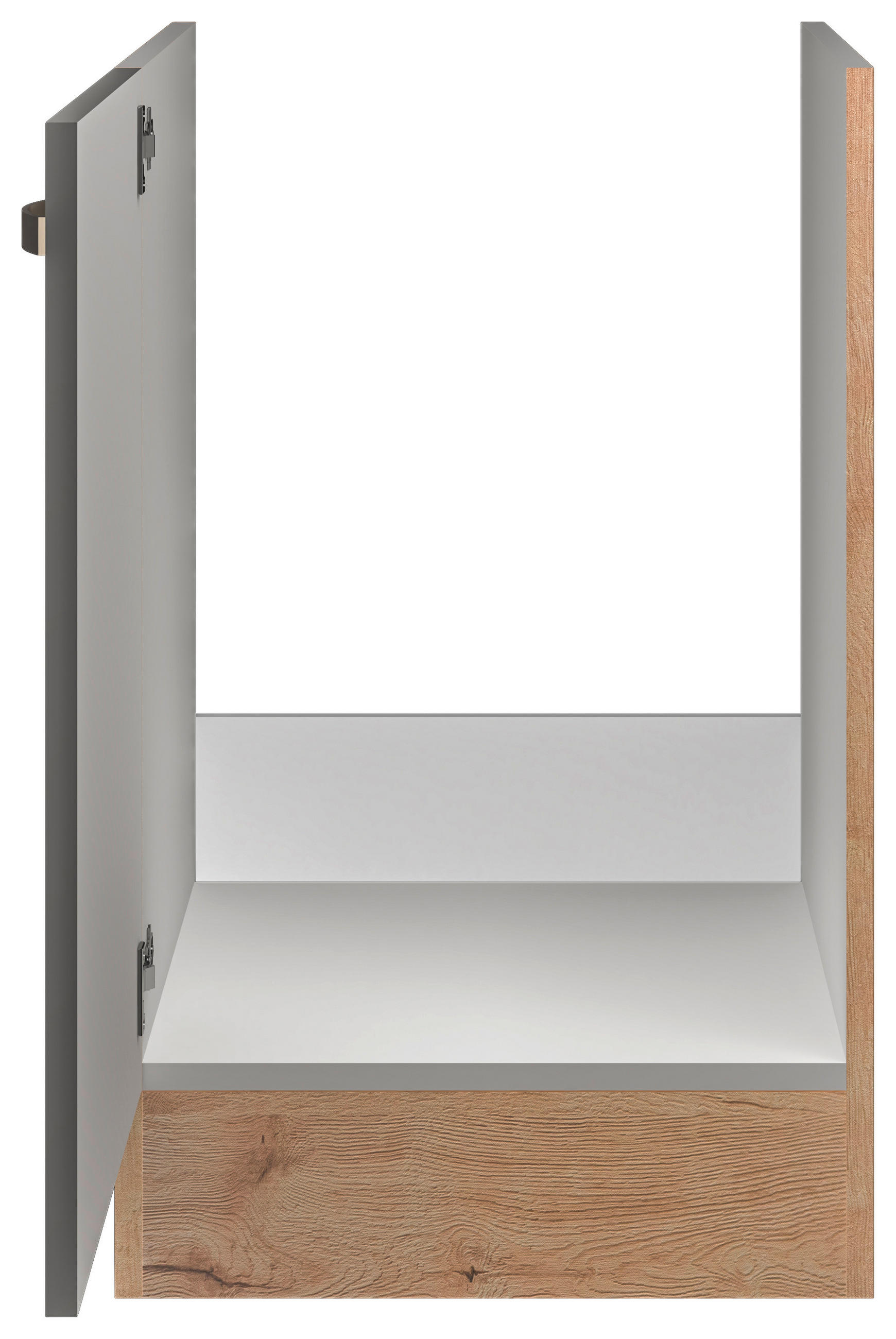 KÜCHENUNTERSCHRANK 50/82/57 cm in Dunkelgrau, Eiche San Remo - Edelstahlfarben/Dunkelgrau, MODERN, Holzwerkstoff/Metall (50/82/57cm) - FlexWell