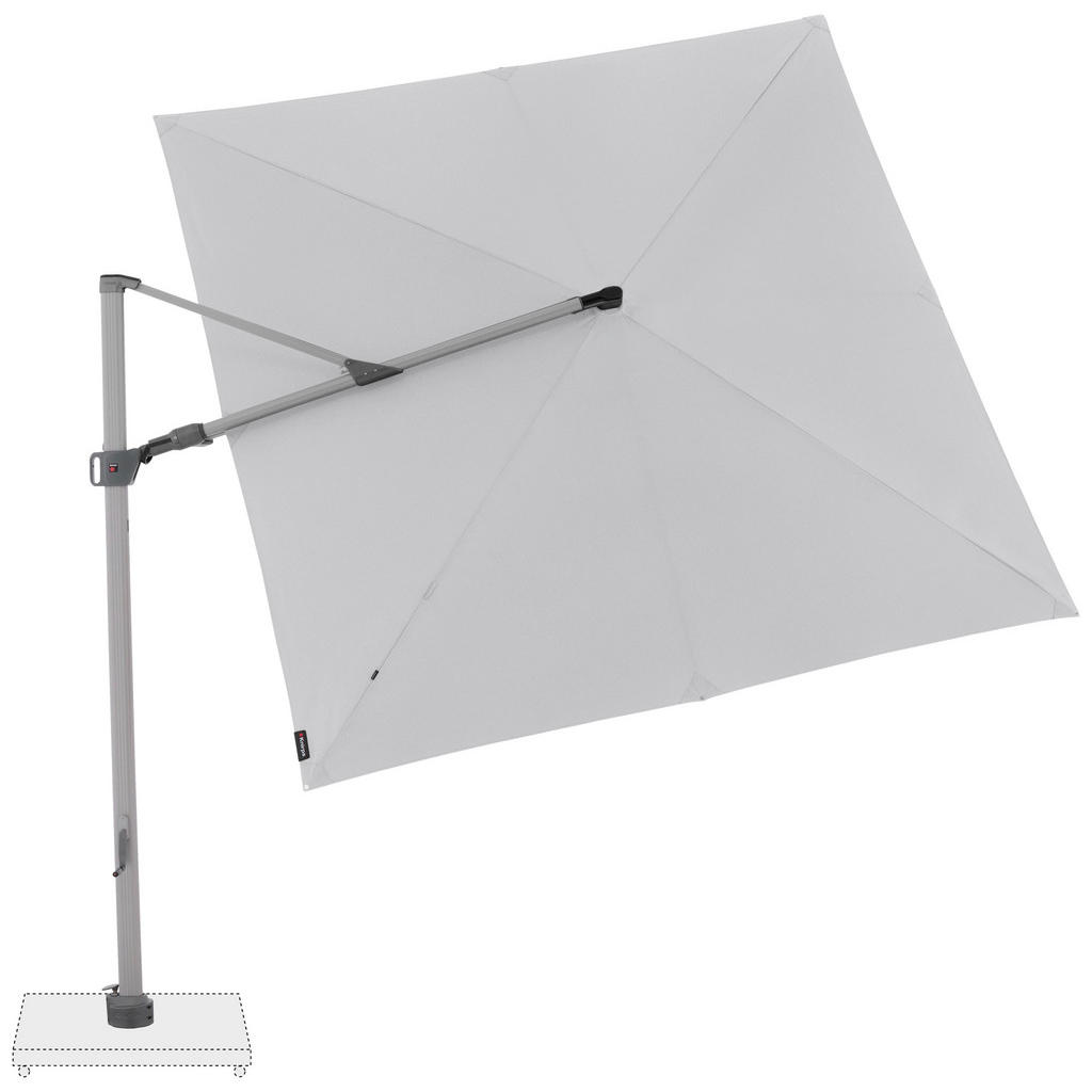 Thumbnail - Knirps Ampelschirm, Alu, Hellgrau, Textil, 275x275 cm, 360° drehbar, Sonnen- & Sichtschutz, Sonnenschirme, Ampelschirme