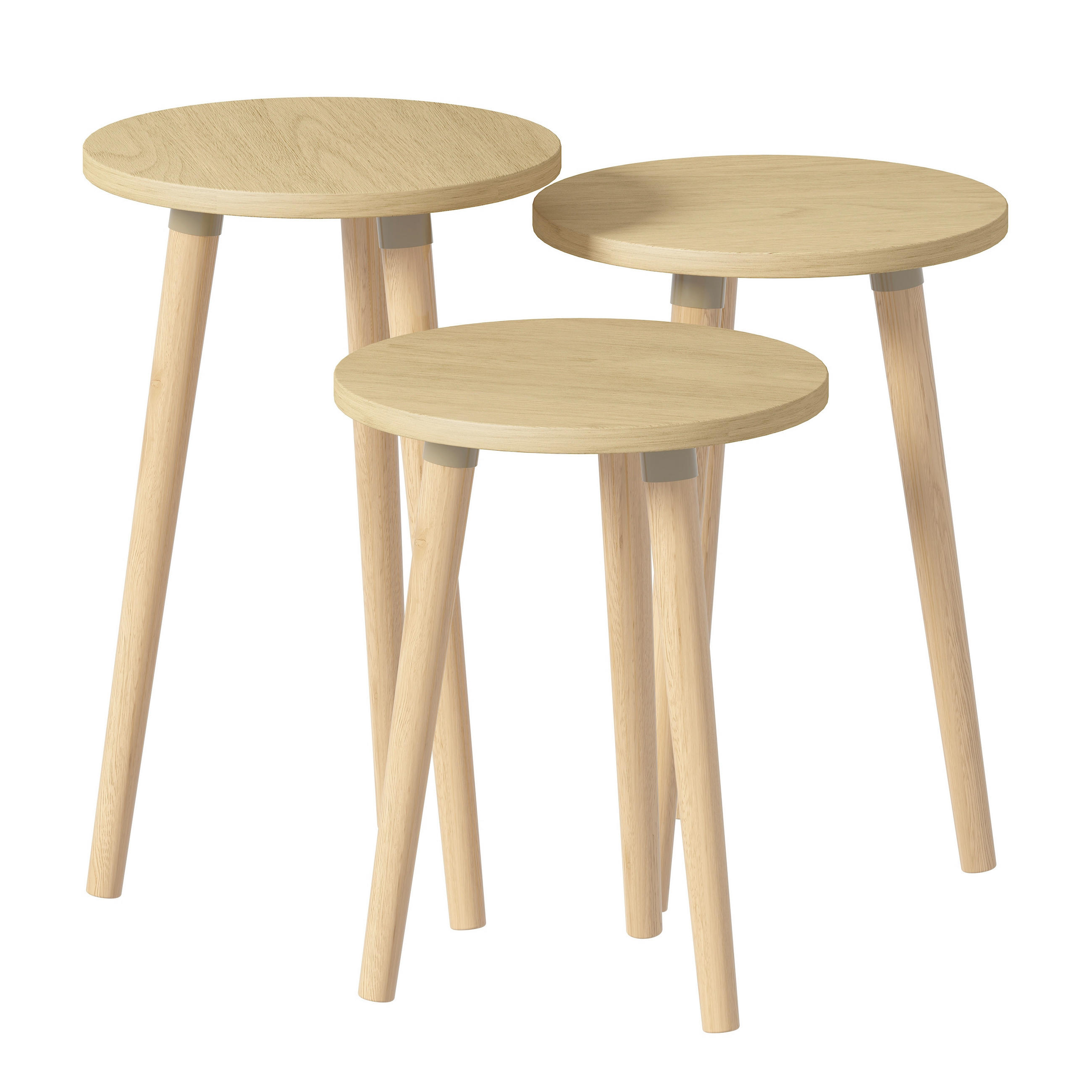 SADA ODKLÁDACÍCH STOLKŮ, medový dub, kompozitní dřevo, 33,5/33,5/52 cm - medový dub, Design, kompozitní dřevo (33,5/33,5/52cm) - MID.YOU