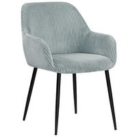 SCAUN CU BRAȚE in negru, albastru deschis  - albastru deschis/negru, Design, metal/textil (57/85/60cm) - Xora