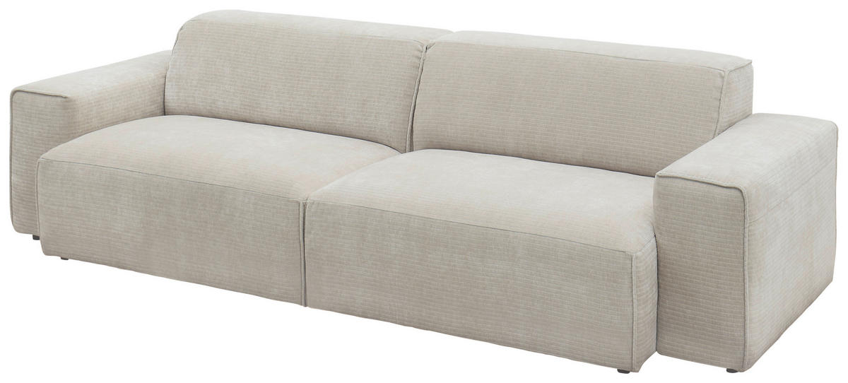 BIGSOFA in Chenille Beige  - Beige/Schwarz, Design, Kunststoff/Textil (238/71/101cm) - Pure Home Lifestyle