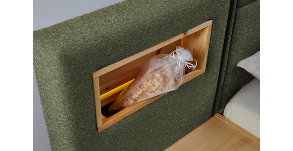 BETT 180/200 cm in Grün, Zirbelkieferfarben - Zirbelkieferfarben/Braun, Natur, Holz/Textil (180/200cm) - Valnatura