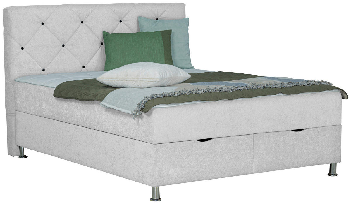 BOXBETT 180/200 cm  in Naturfarben  - Chromfarben/Naturfarben, Design, Kunststoff/Textil (180/200cm) - Boxxx