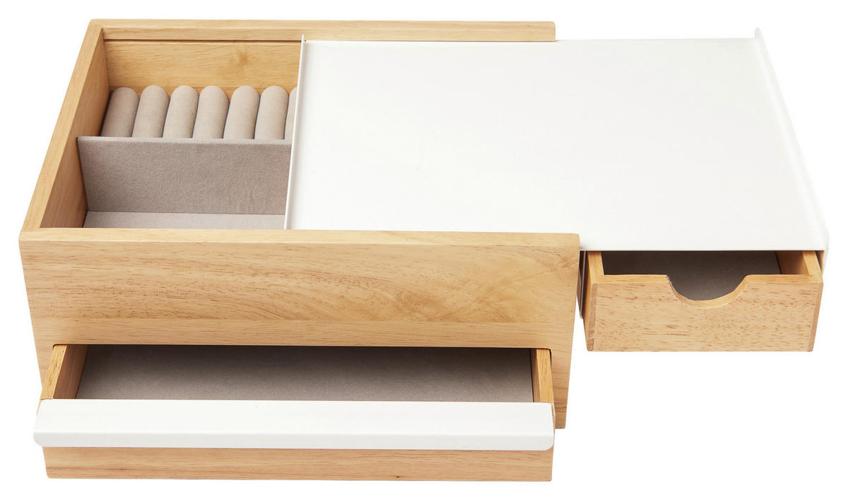 SCHMUCKBOX - Naturfarben/Weiß, Design, Holz/Metall (22,1/11,9/25,9cm) - Umbra