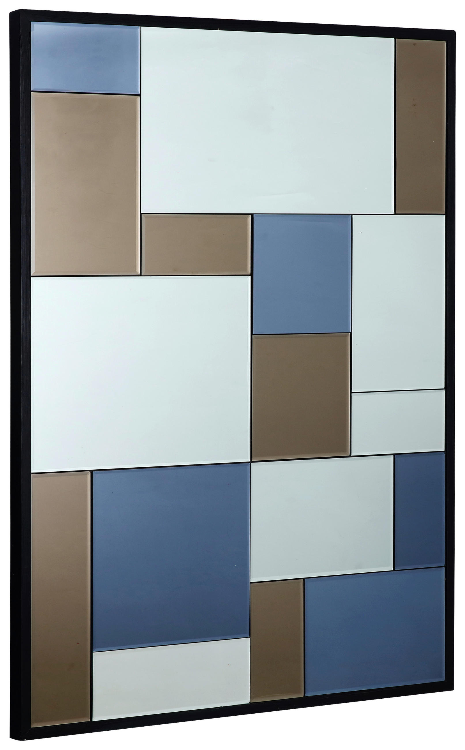 Mid.you Dekospiegel Klar, Schwarz, Dunkelblau, Dunkelgrau 85x115x3.3 cm