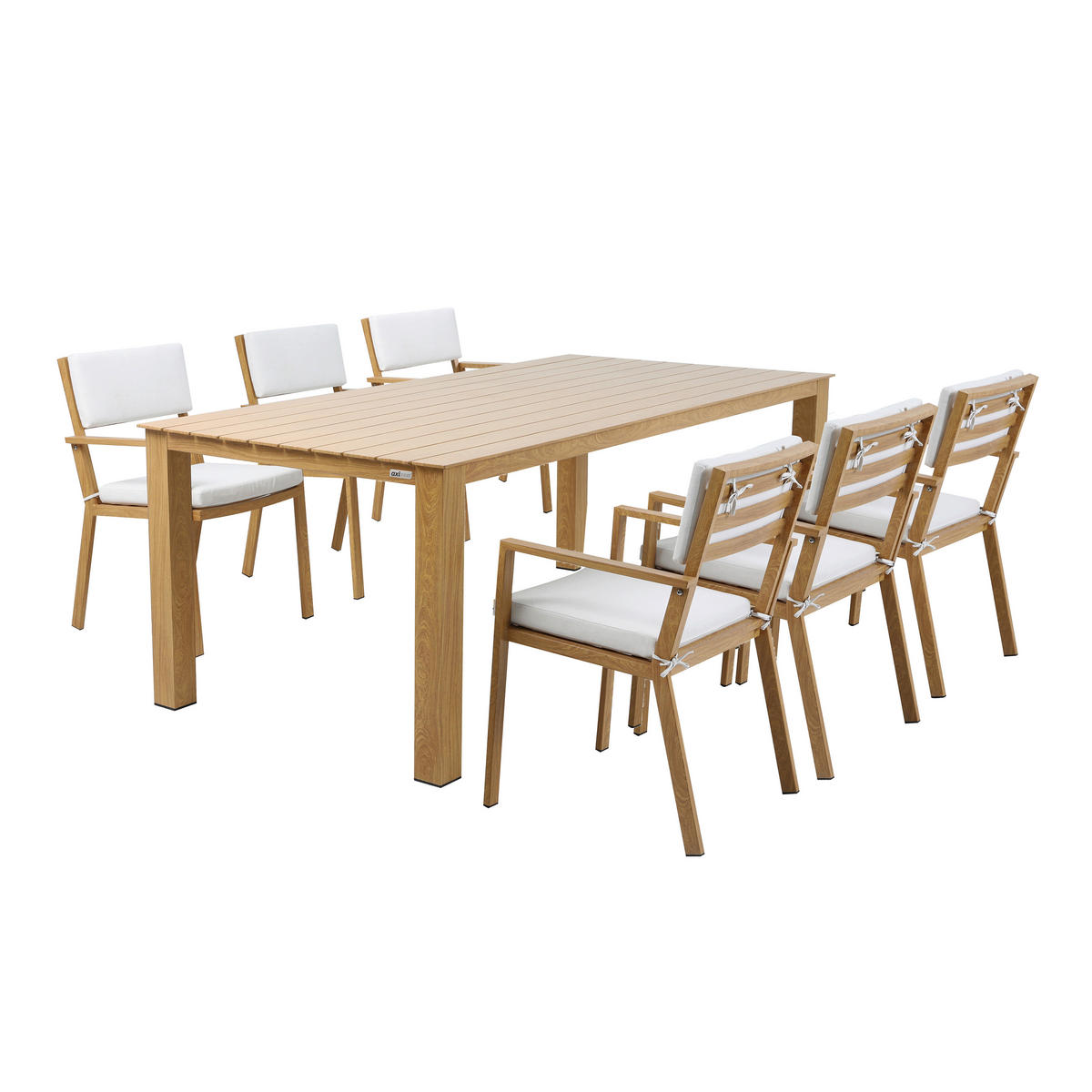 SÚPRAVA ZÁHRADNÉHO NÁBYTKU 7-dielne, kov - hnedá/farba duba, Modern, kov (220/99,5/75cm) - Ambia Garden