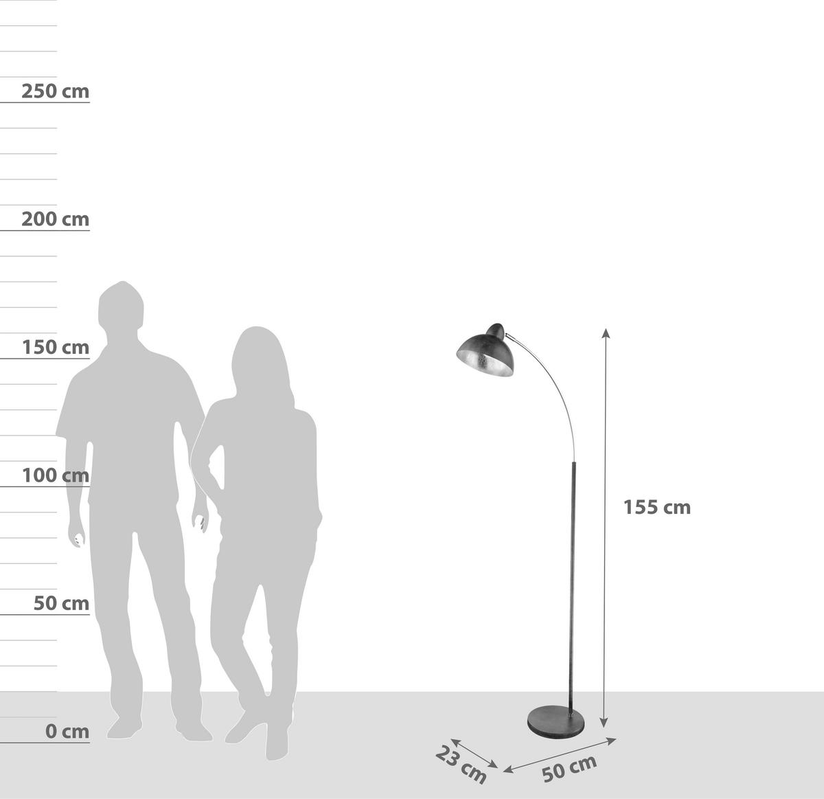 BÖJD LAMPA Gildo 50/23/155 cm    - guldfärgad/rostfärgad, Trend, metall (50/23/155cm) - Globo