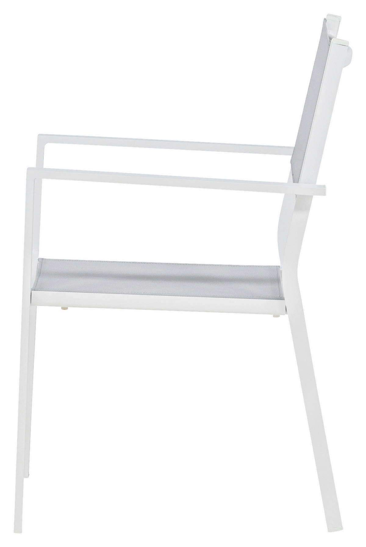 STAPELSESSEL - Weiß, KONVENTIONELL, Textil/Metall (56.5/88/61cm) - Gardenson