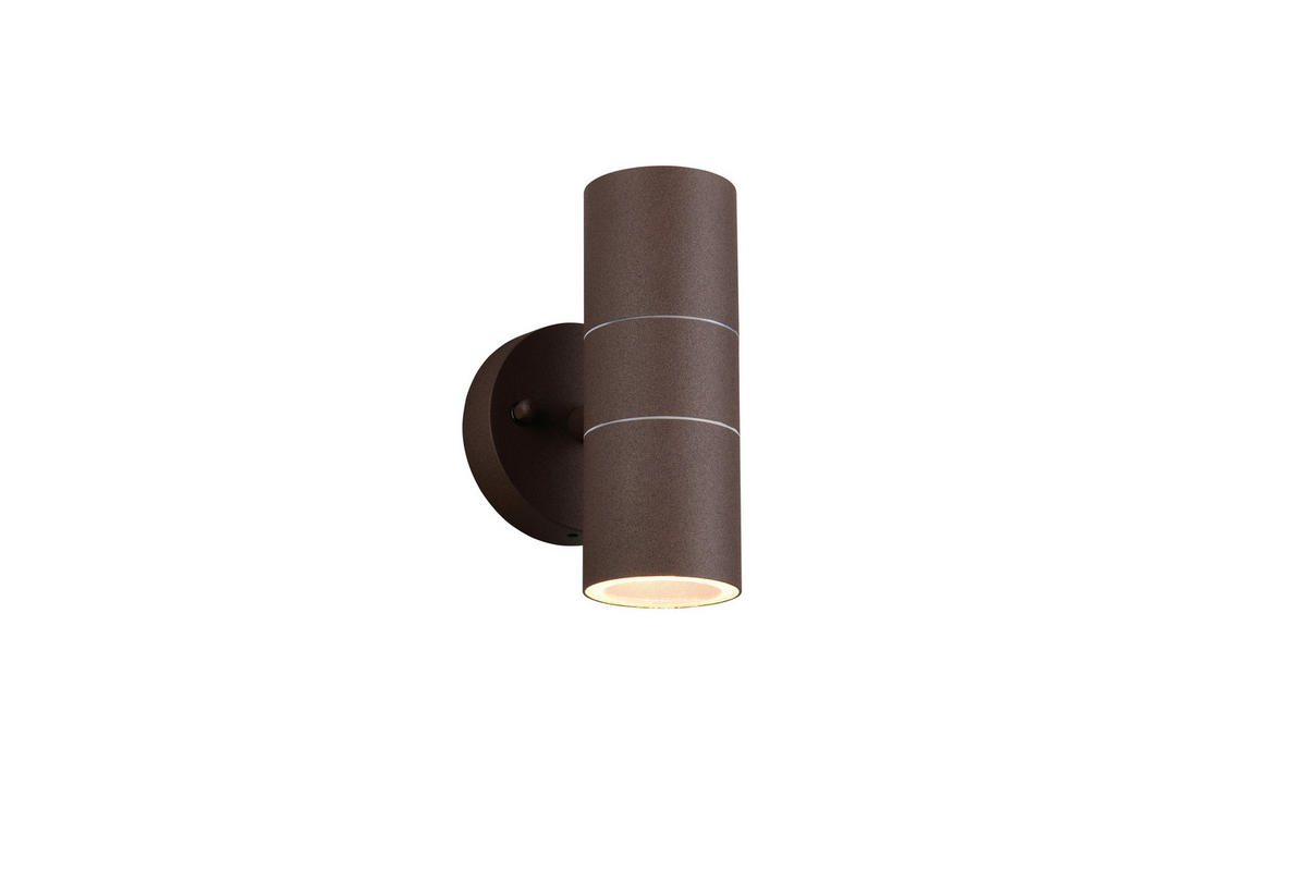 AUSSENWANDLEUCHTE Turia 16,5/9,5/11,5 cm  - Klar/Rostfarben, KONVENTIONELL, Glas/Metall (16,5/9,5/11,5cm) - Trio Leuchten
