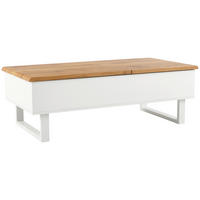 DOHÁNYZÓASZTAL fém, faalapú anyag 120/60/40-65 cm   - tölgyfa/fehér, Design, faalapú anyag/fém (120/60/40-65cm) - Livetastic