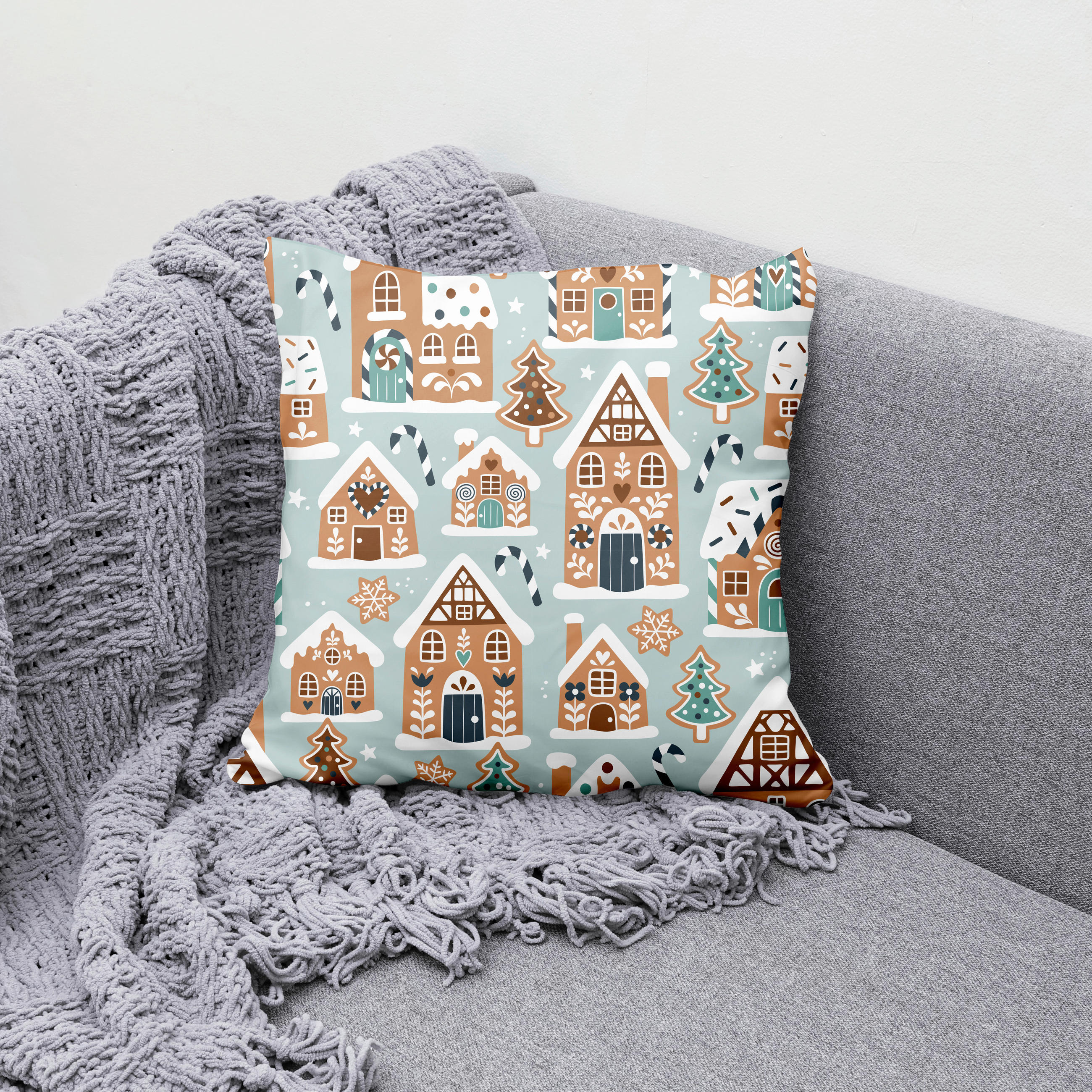 DÍSZPÁRNAHUZAT  - pasztellkék, Basics, textil (45/45cm)
