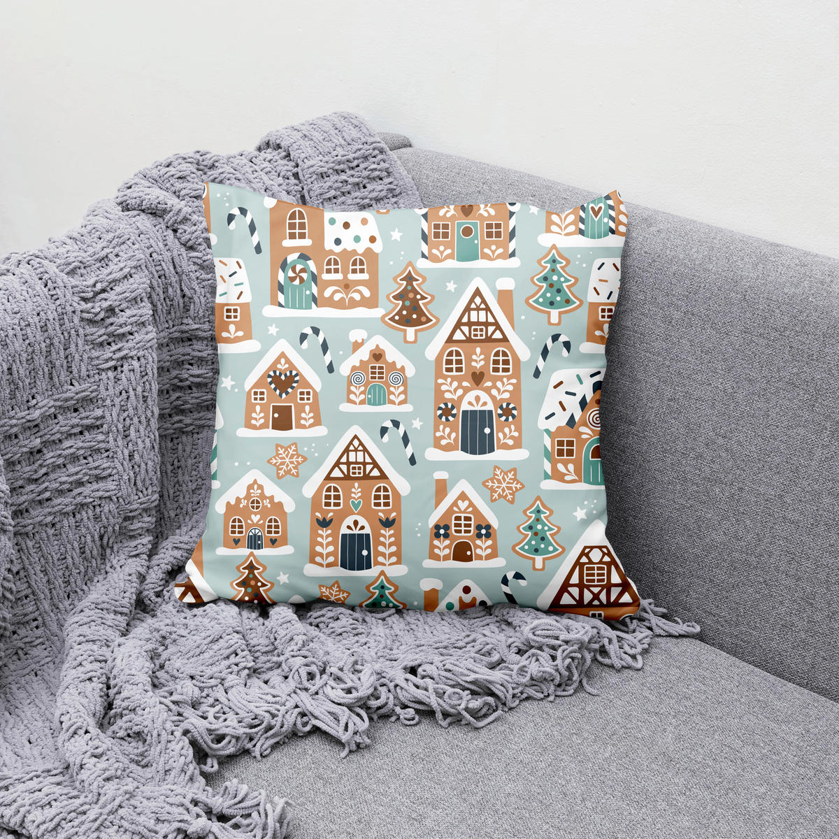 DÍSZPÁRNAHUZAT  - pasztellkék, Basics, textil (45/45cm)