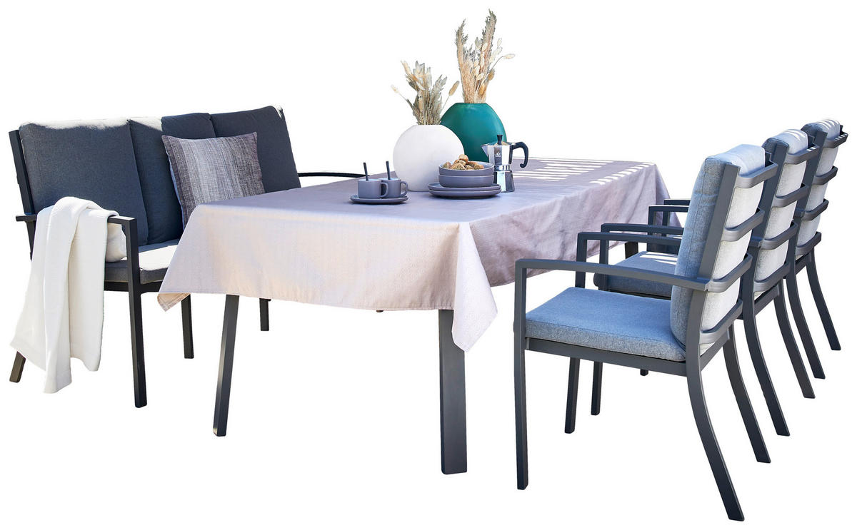 ZÁHRADNÝ STÔL, kov, plast, 210/98/74 cm - svetlosivá/antracitová, Konventionell, kov/plast (210/98/74cm) - Ambia Garden