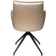 ARMLEHNSTUHL  in Eisen Lederlook  - Champagner/Schwarz, Design, Textil/Metall (59/89,5/63cm) - Novel