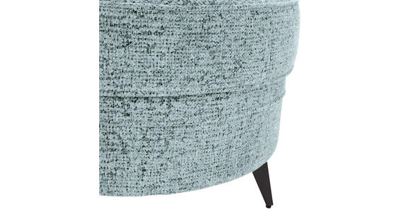 HOCKER Chenille Türkis  - Türkis/Schwarz, ROMANTIK / LANDHAUS, Textil/Metall (75/50/75cm) - Landscape