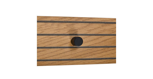 HAKENLEISTE in Schwarz, Eichefarben - Eichefarben/Schwarz, Design, Holzwerkstoff/Metall (80/9/1,5cm) - Carryhome
