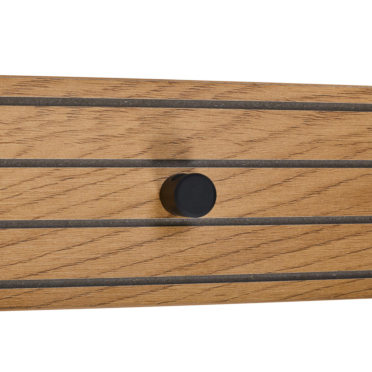 CUIER DE PERETE CU CÂRLIGE - culoare lemn stejar/negru, Design, metal/material pe bază de lemn (80/9/1,5cm) - Carryhome