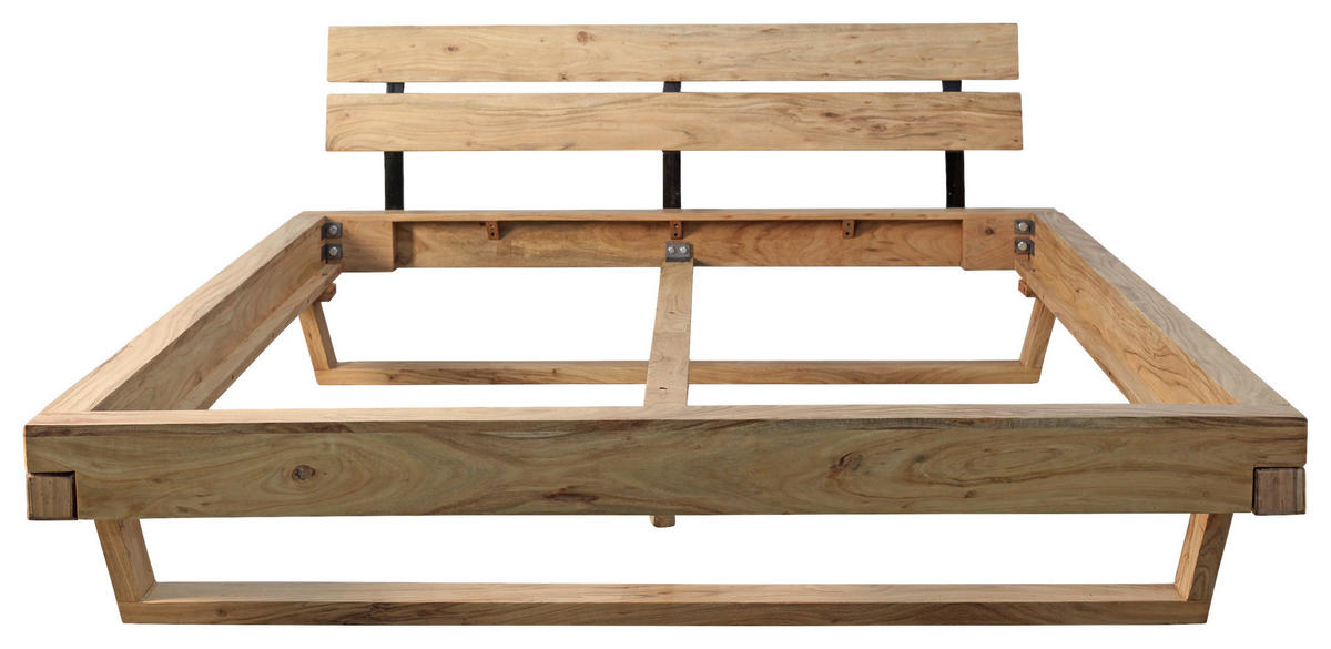 BALKENBETT 180/200 cm  in Naturfarben   - Naturfarben/Akaziefarben, MODERN, Holz (180/200cm) - MID.YOU