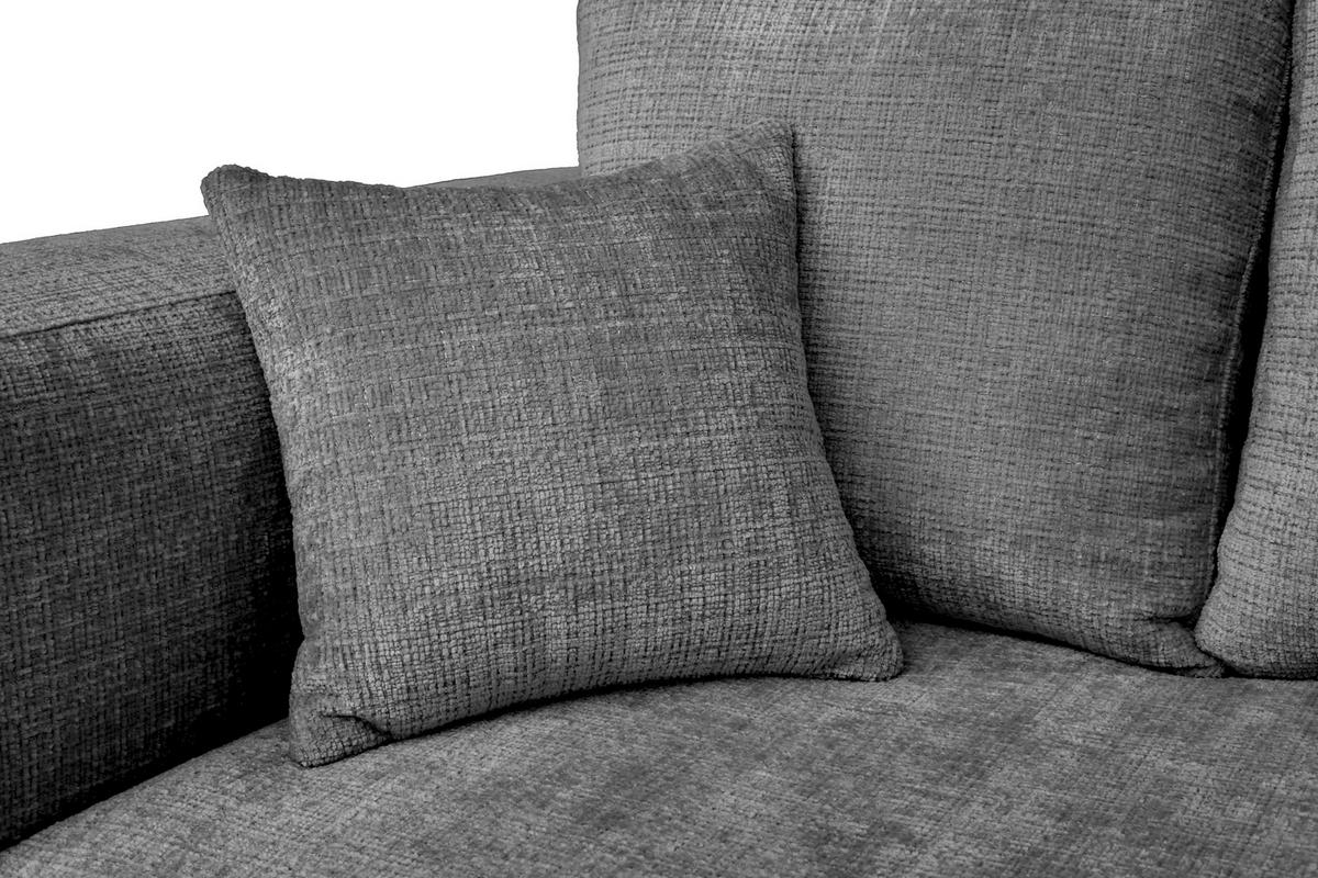 ECKSOFA Dunkelgrau Chenille Zierkissen, Rückenkissen, Rücken echt  - Dunkelgrau/Schwarz, MODERN, Kunststoff/Textil (276/188cm) - Milino
