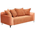 2-SITZER-SOFA in Cord, Velours Rostfarben  - Rostfarben/Schwarz, KONVENTIONELL, Textil/Metall (175/84/99cm) - Carryhome