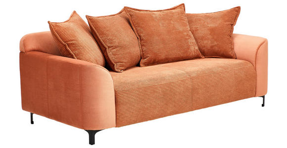 2-SITZER-SOFA in Cord, Velours Rostfarben  - Rostfarben/Schwarz, KONVENTIONELL, Textil/Metall (175/84/99cm) - Carryhome