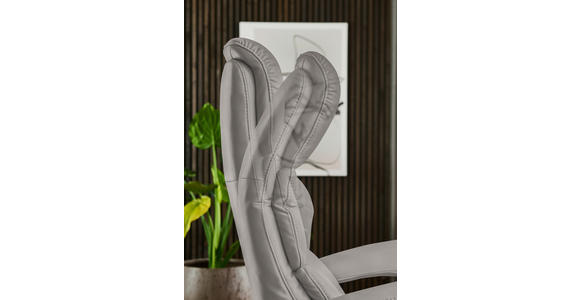 RELAXSESSEL in Leder Hellgrau  - Edelstahlfarben/Hellgrau, Design, Leder/Metall (76/119/86cm) - Dieter Knoll