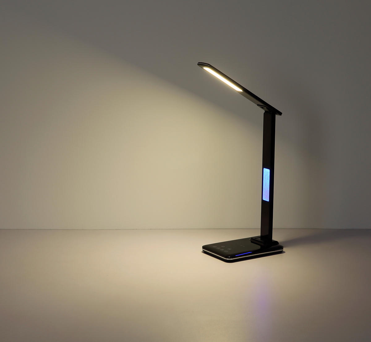 LED-TISCHLEUCHTE 28,5/37,5 cm   - Schwarz, Design, Kunststoff/Textil (28,5/37,5cm) - Globo