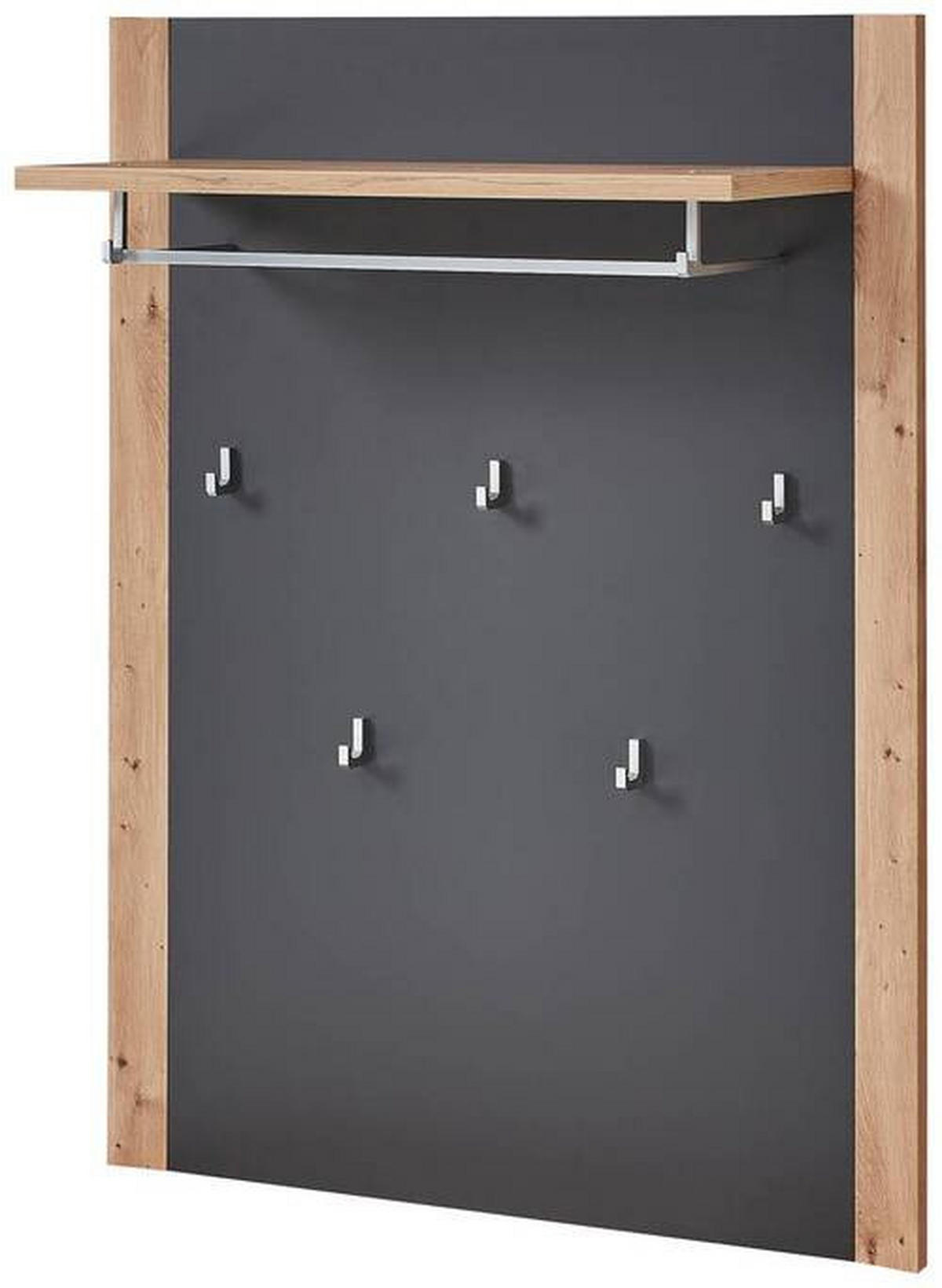 GARDEROBE 5-teilig  in 260/199/38 cm  - Graphitfarben/Eiche Artisan, Design, Holzwerkstoff/Textil (260/199/38cm) - Xora
