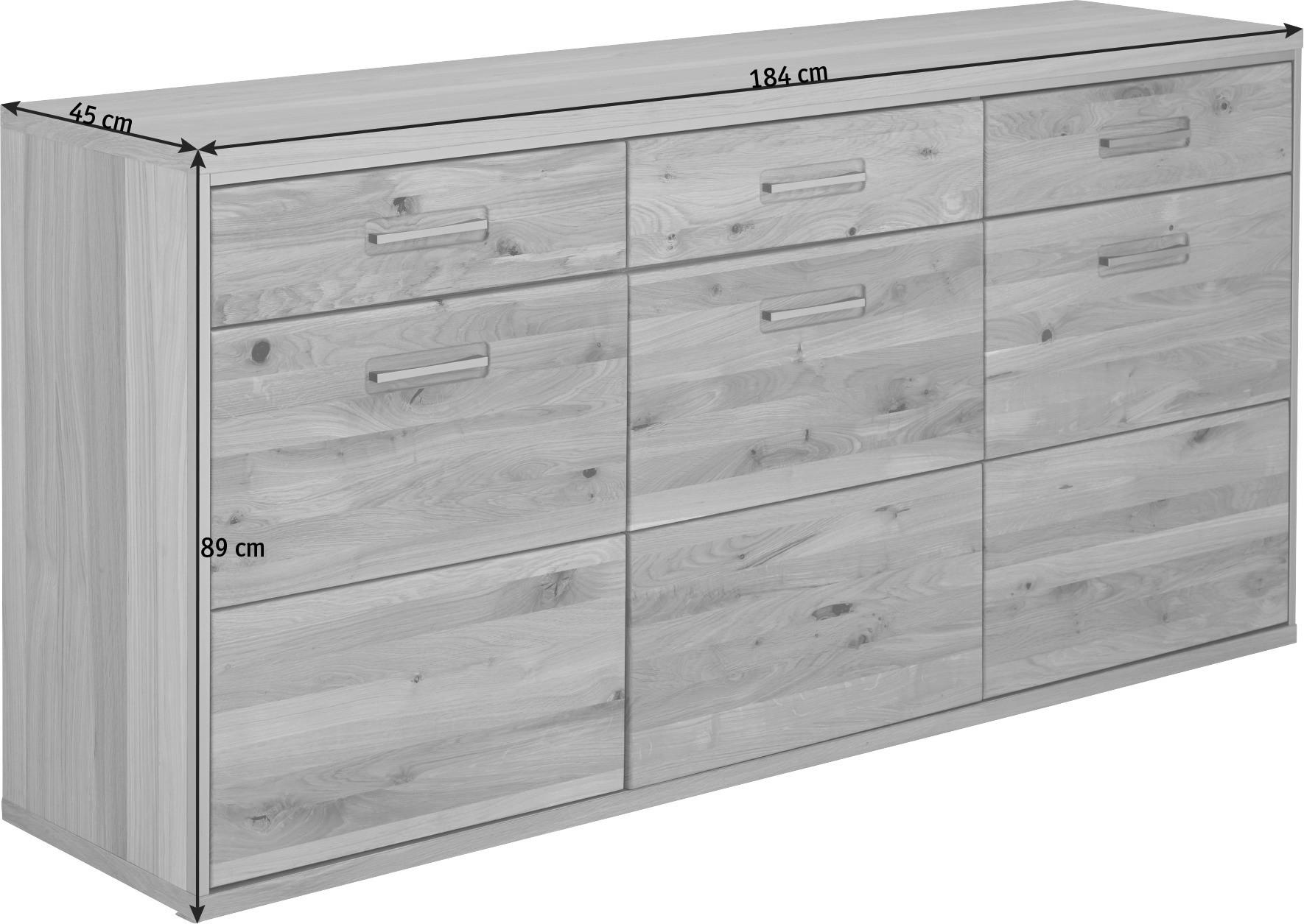 SIDEBOARD 184/89/45 cm  in Eichefarben  - Eichefarben, Konventionell, Holz/Metall (184/89/45cm) - MID.YOU