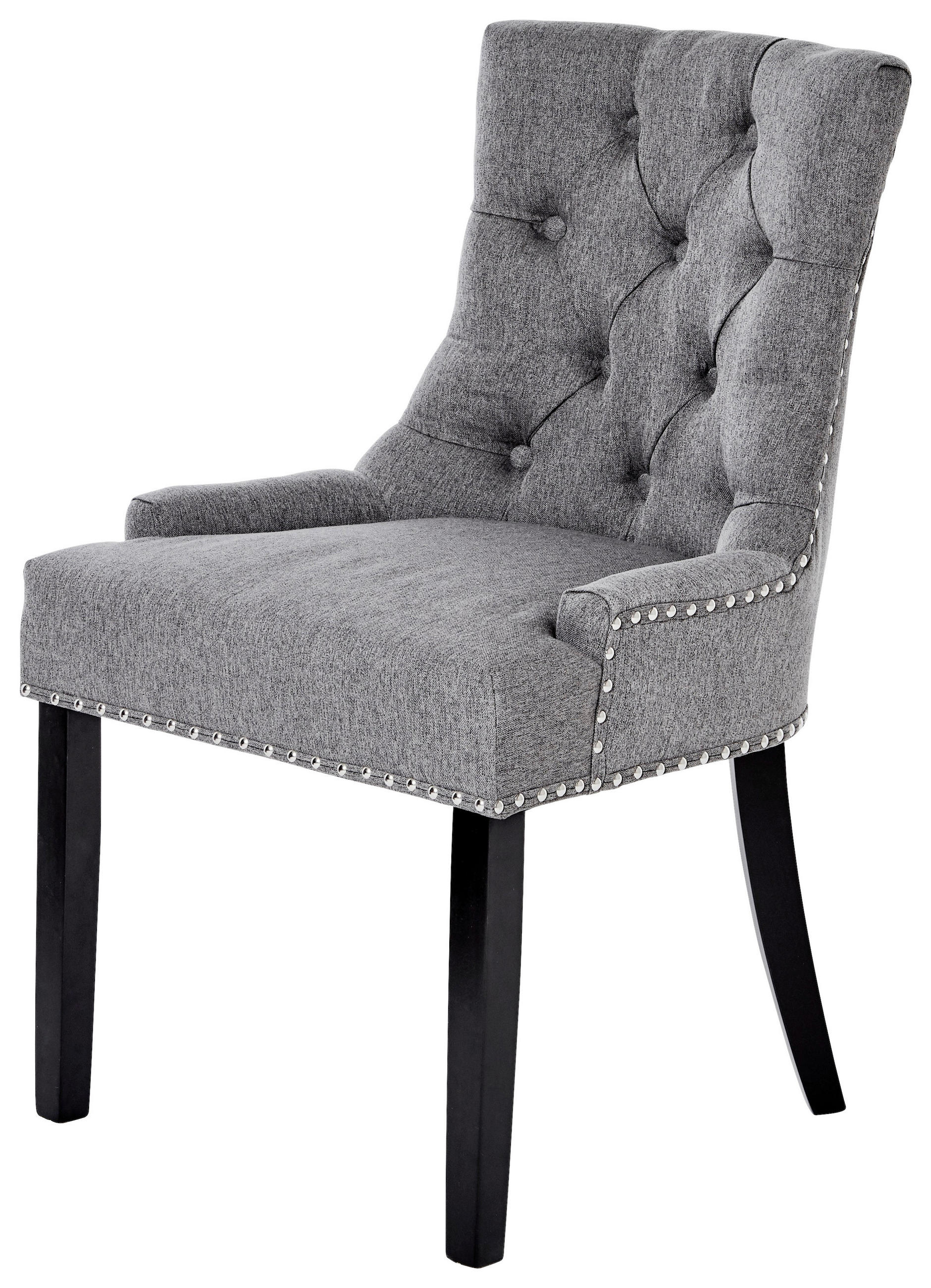 STUHL in Holz, Textil Grau, Schwarz  - Schwarz/Grau, MODERN, Holz/Textil (56/62,5/91cm) - Livetastic