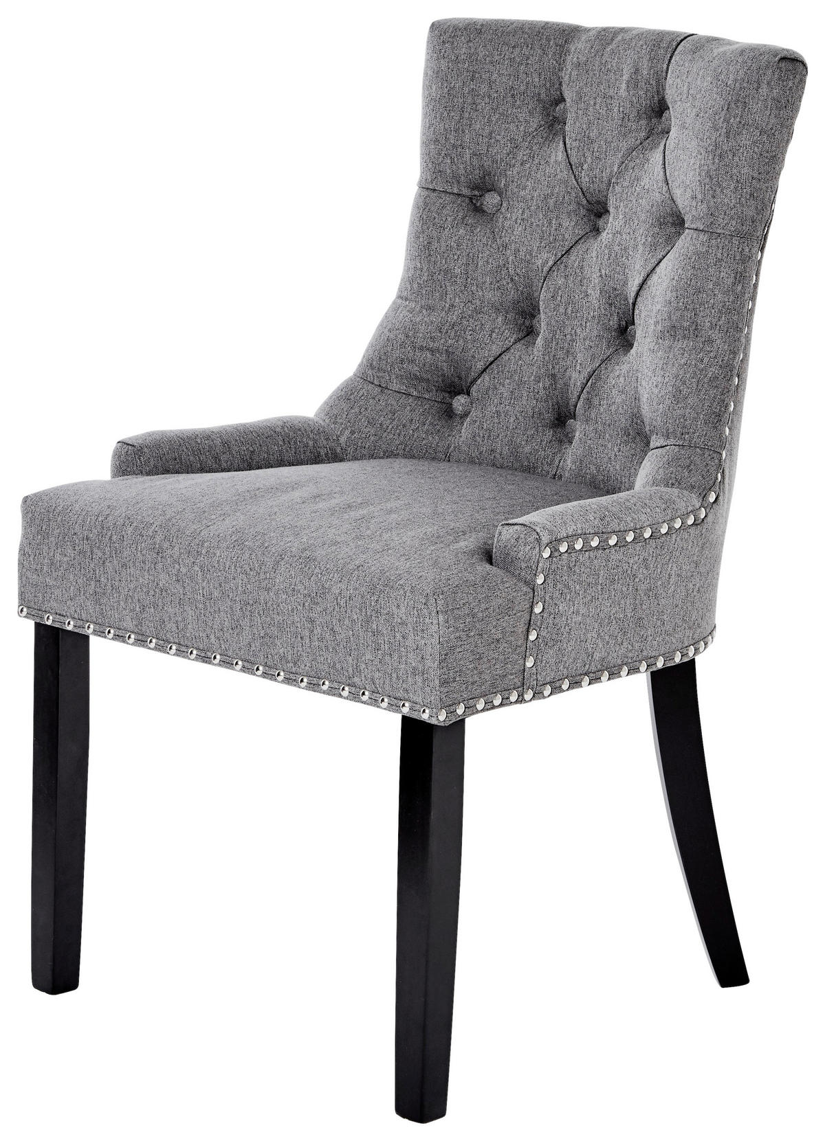 STUHL  mit Griff Webstoff  - Schwarz/Grau, MODERN, Holz/Textil (56/62,5/91cm) - Livetastic